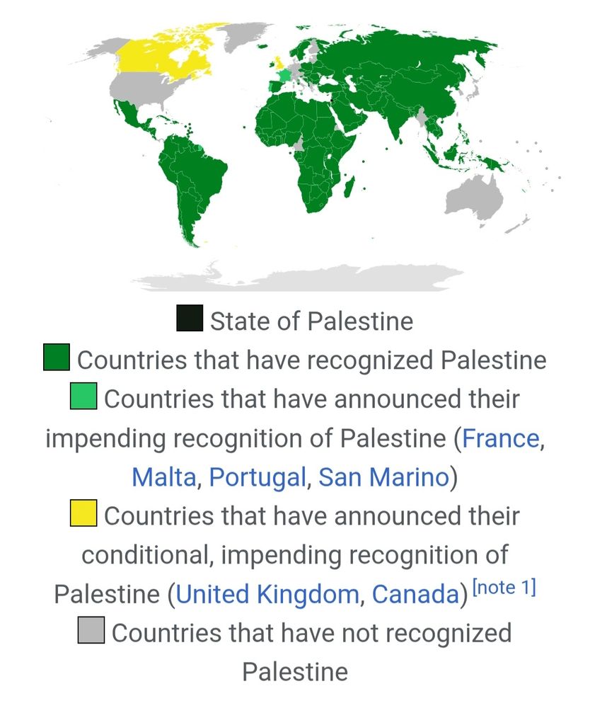 147 of 193 UN member nations already recognize a Palestinian state. 