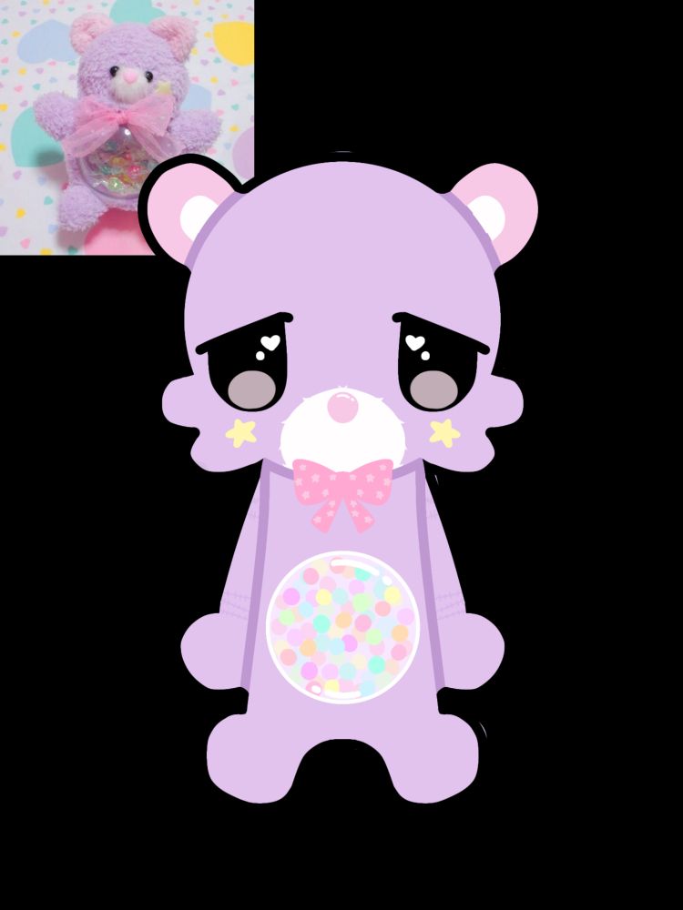 chibi purple bear with pink ears...she's based on a rattle 