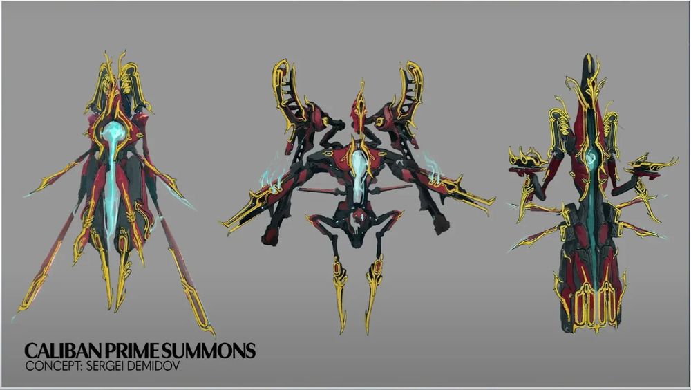Warframe concept art for Caliban Prime's summons by Sergei Demidov