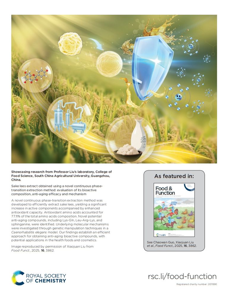 The outside back cover of issue 10 of @foodfunction.rsc.org. Image shows crops in a field with blue shield hovering above them.