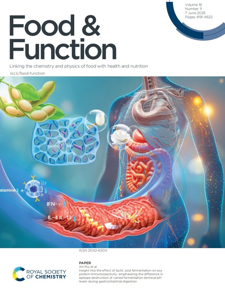 Inside front cover of issue 11 of @foodfunction.rsc.org. Image shows internal view of organs with intestines zoomed in.