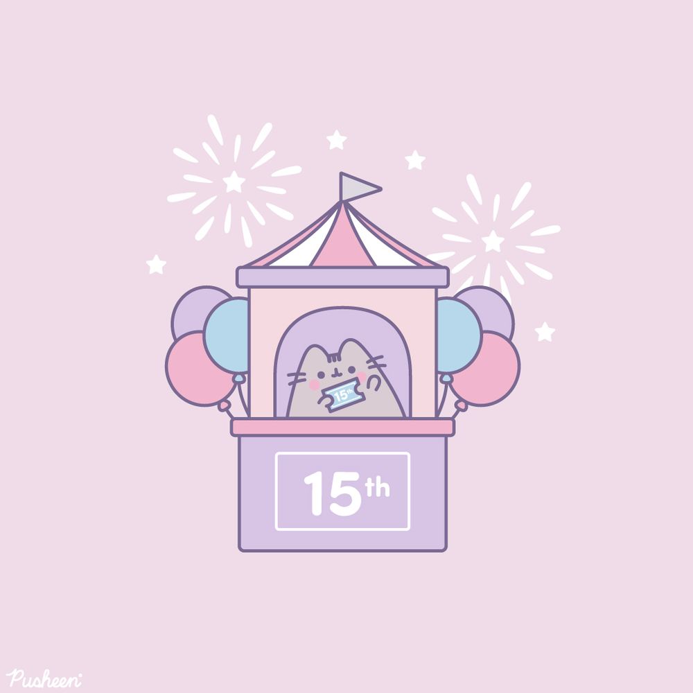 Pusheen at a ticket booth