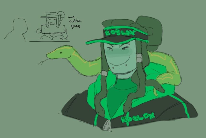 a bust drawing of my design for vinny from regretevator. 