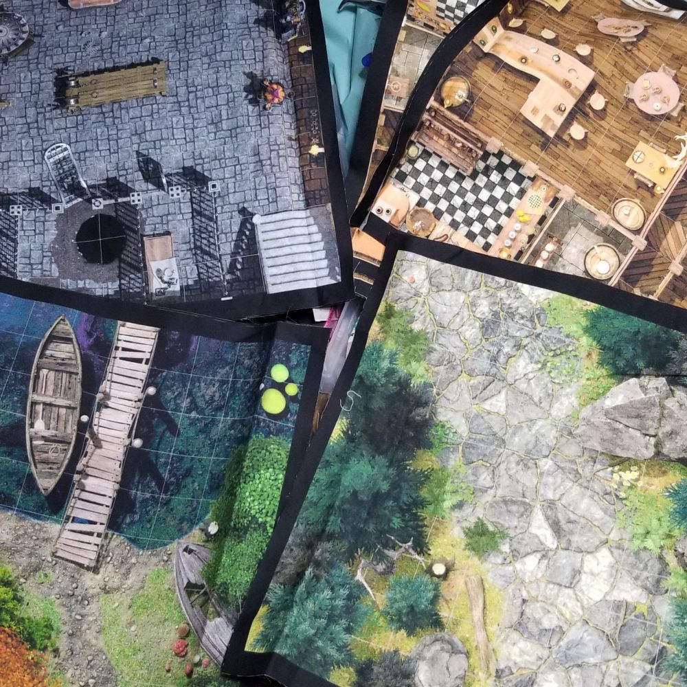 Dungeon map and Tavern map dice tray