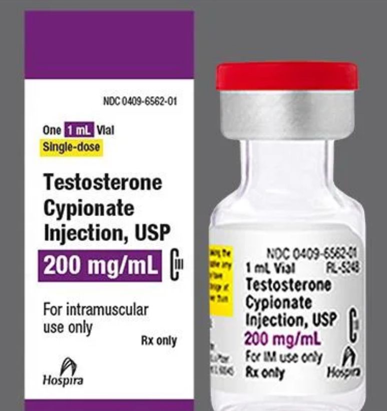 A bottle of testosterone and the box it comes in.