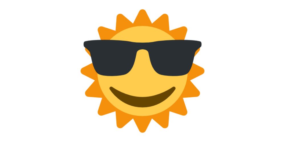 An Emoji Mashup combining 😎 and 🌞. 