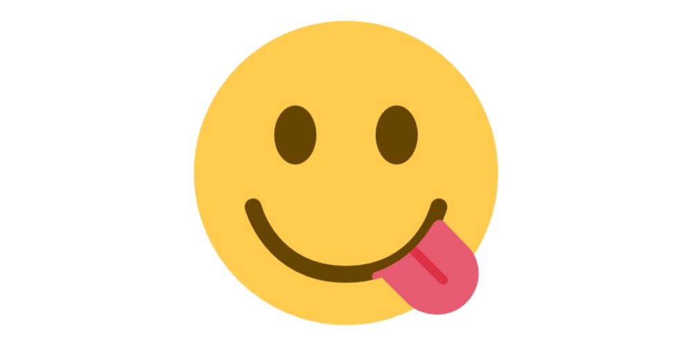 An Emoji Mashup combining 🙂 and 😋. 