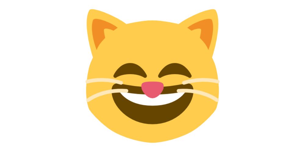 An Emoji Mashup combining 😄 and 😺. 