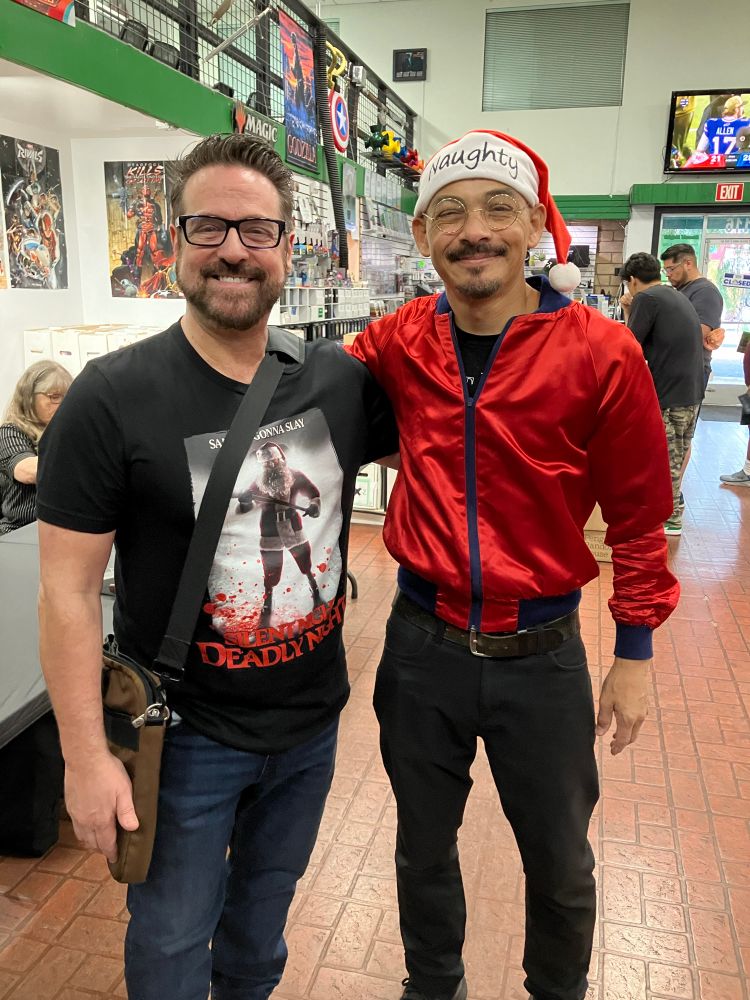 SNDN producer Anthony Masi and author Armando Munoz at the Silent Night, Deadly Night novelization book signing.