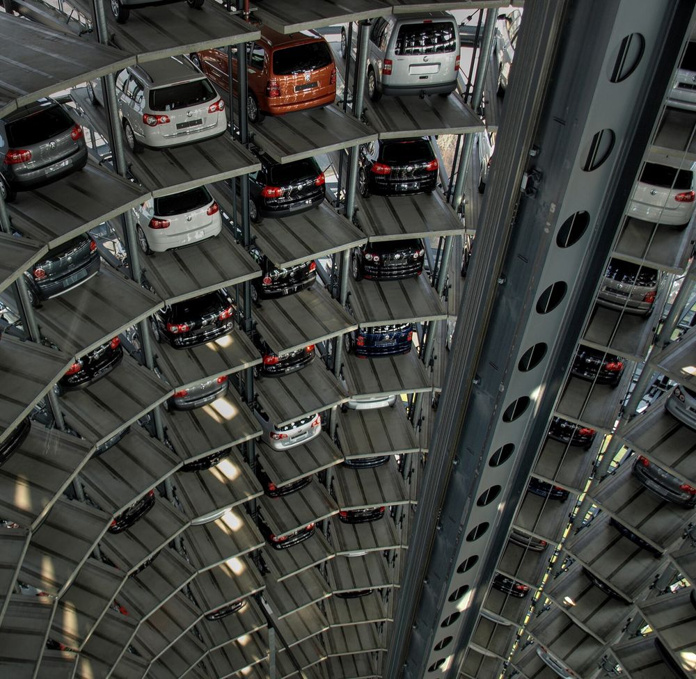 An automated parking garage.  Photo by DooMMeeR CC BY 3.0