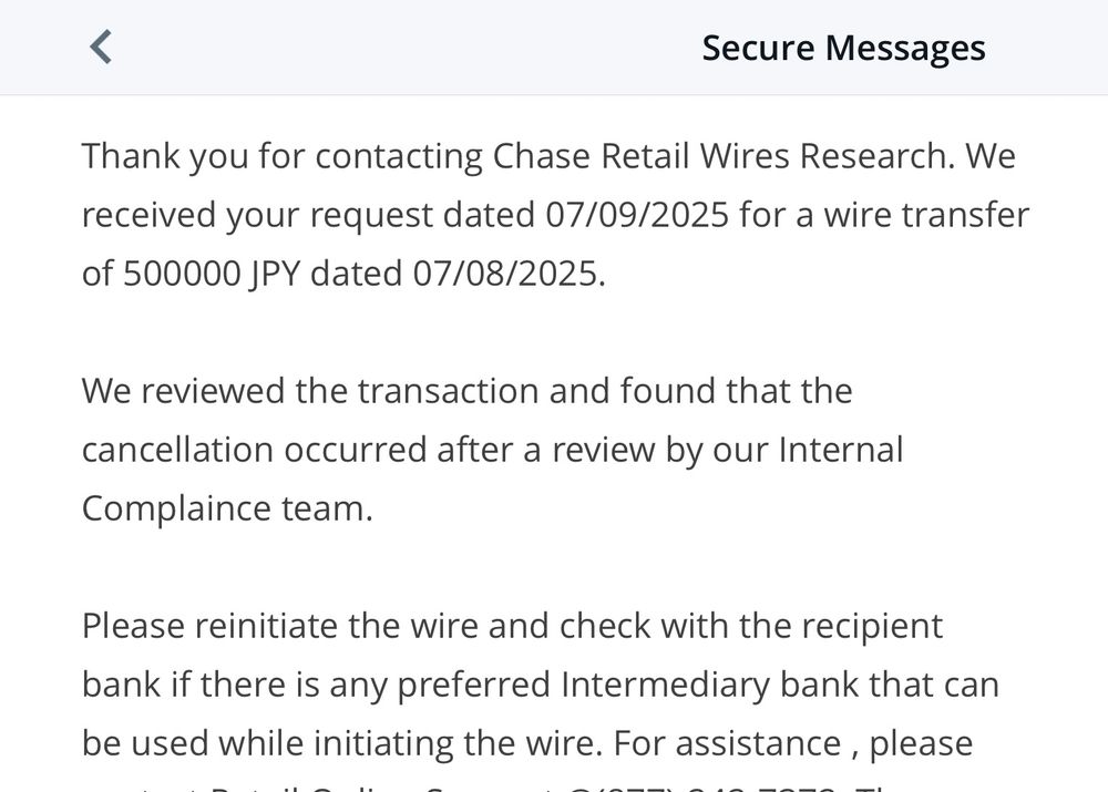email from chase misspelling compliance as complaince