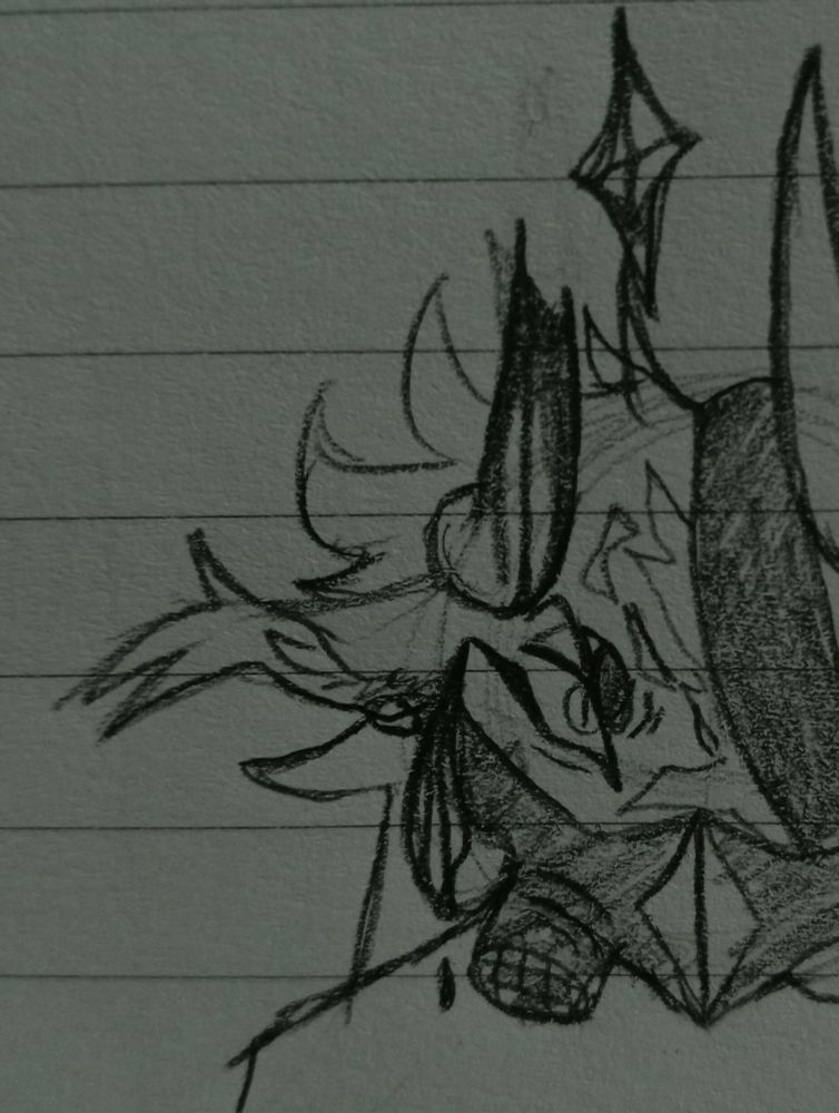 Subspace angy missing part of his horn with blood dripping down