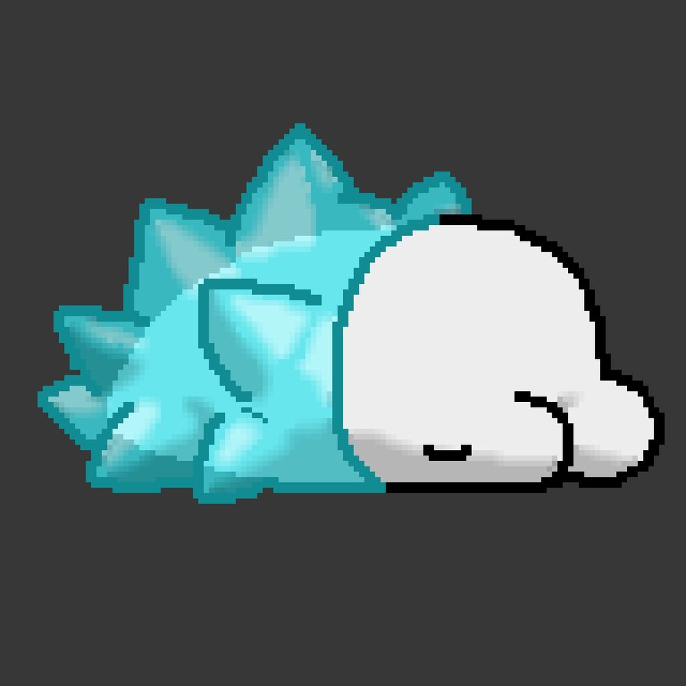 Pixel art of the pokemon Snom sleeping