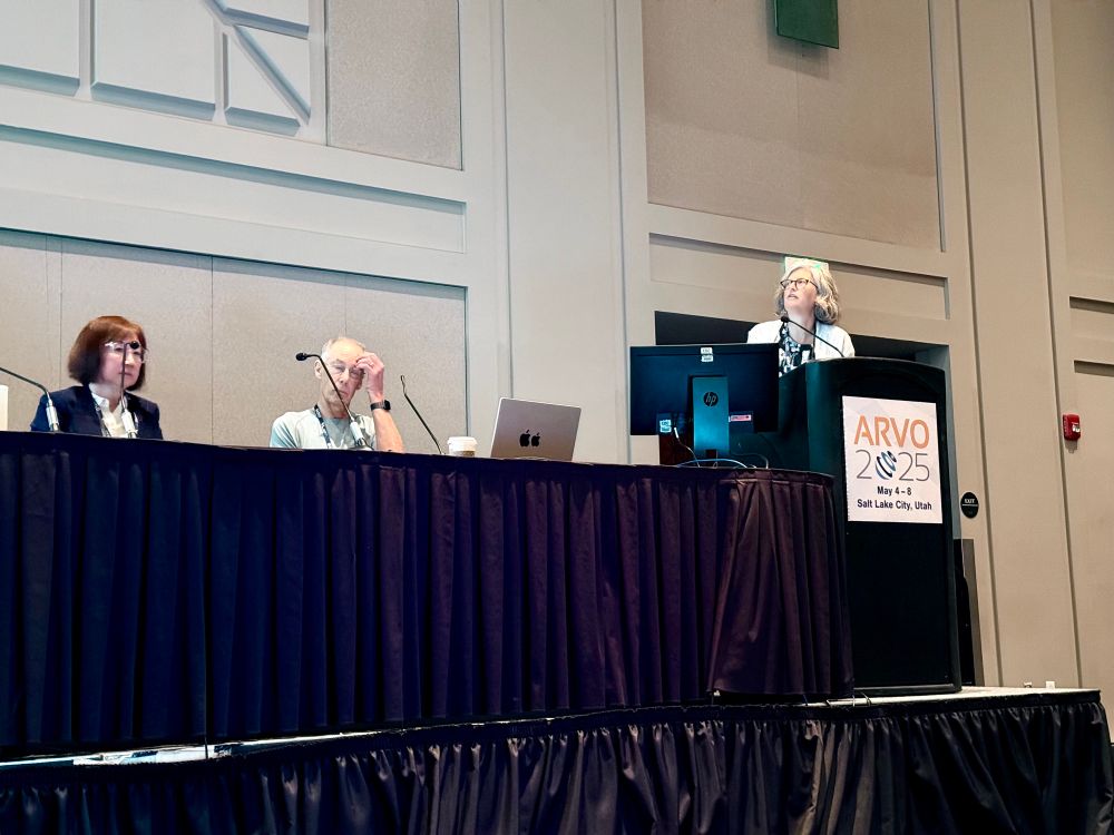 Vision scientist Marla Feller talking at ARVO 2025