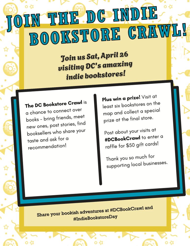 Post about your crawl with #dcbookcrawl and enter to win a raffle for $50!