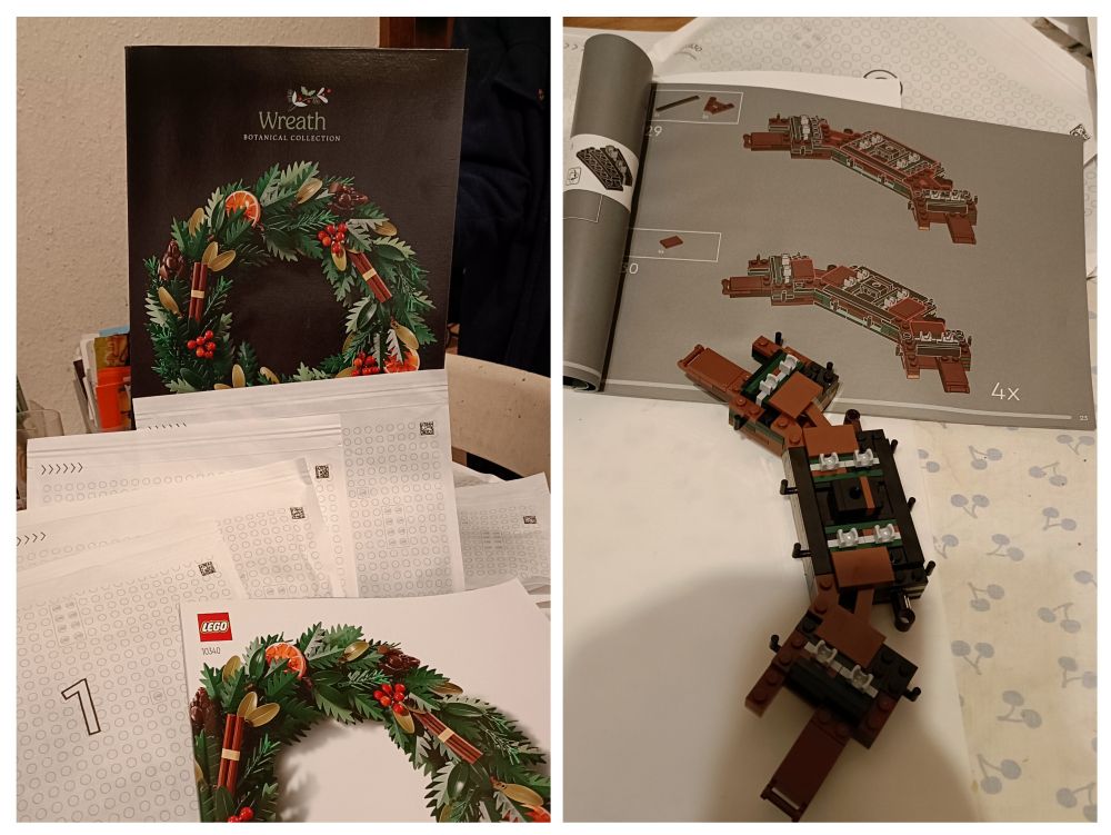 Lego Türkranz, Packung mit Tüten und Anfänge 