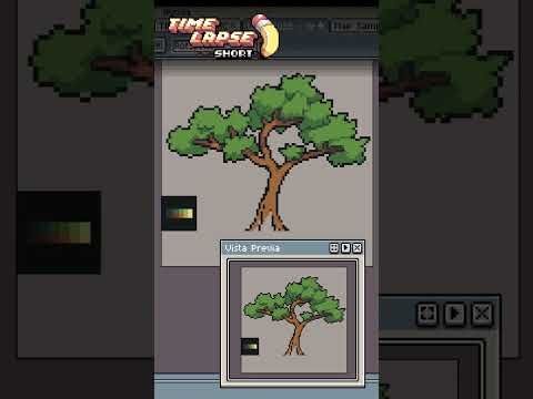 Drawing pixel art tree asset for video games #PixelArt #GameArt #Art #GameDev #indieDev