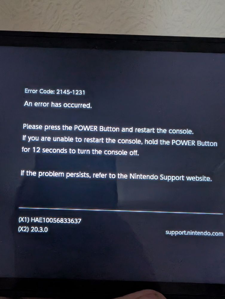 switch 2 with error message