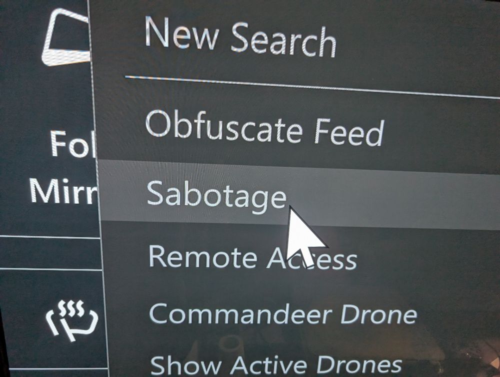 right click menu with "sabotage" selected 