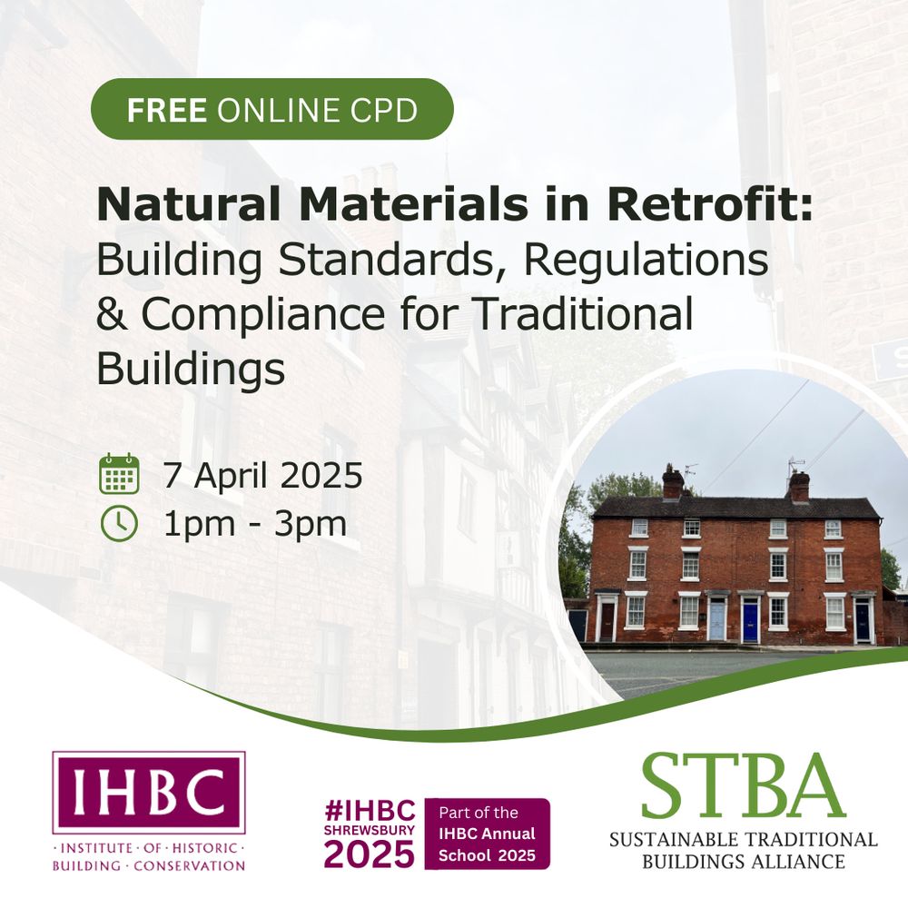 Free lunchtime webinar on Natural Materials in Retrofit: Building Standards, Regulations and Compliance for traditional buildings. 