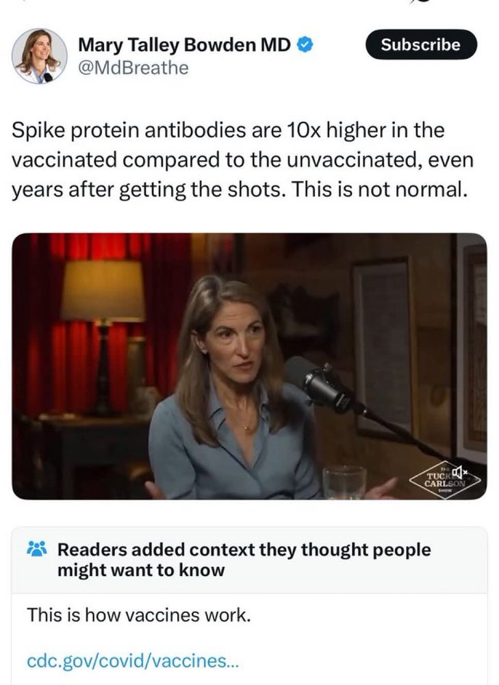 Post from an MD who says by protein antibodies are 10 times higher in the vaccinated compared to the unvaccinated even years after getting the shots. this is not normal. Context added by reader. This is how vaccines work (implies- you dummy)