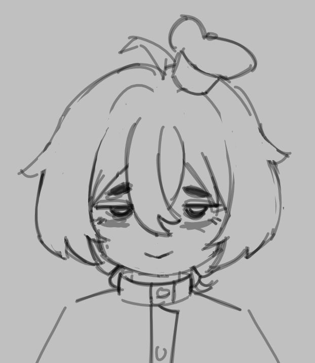 Quick Sketch of a tired chef with hair in a bun