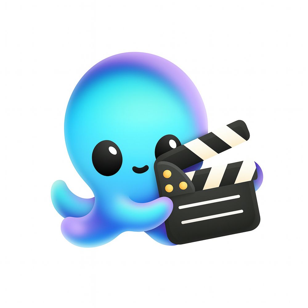 Openvibe logo Octopus holding clapperboard