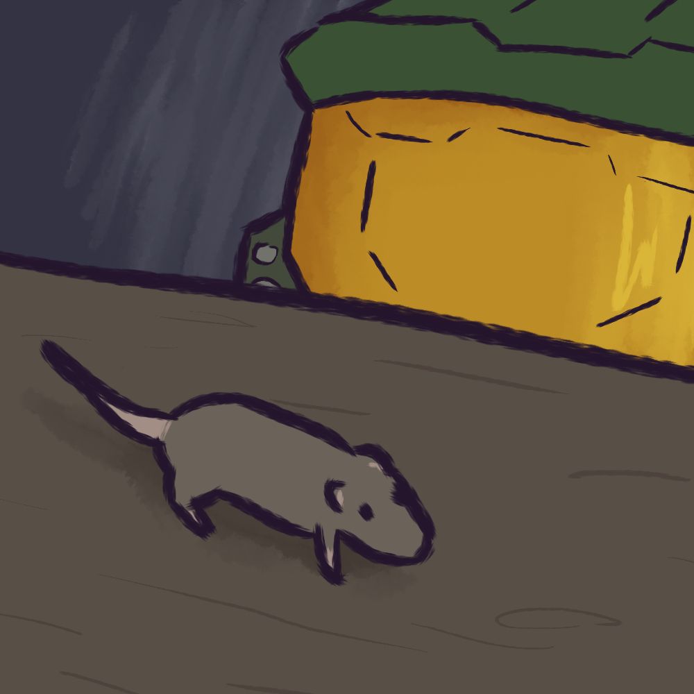 Master Chief lookin' at a rat (his name is Socrates)