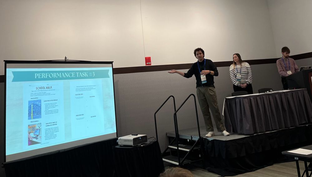 Teachers presenting slides