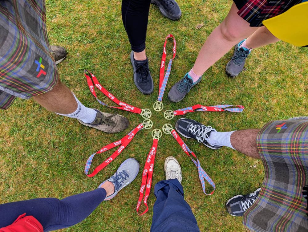 6 feet and 6 medals for the Kiltwalk.