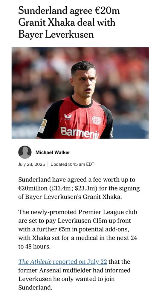 Xhaka leaving Bayer Leverkusen 