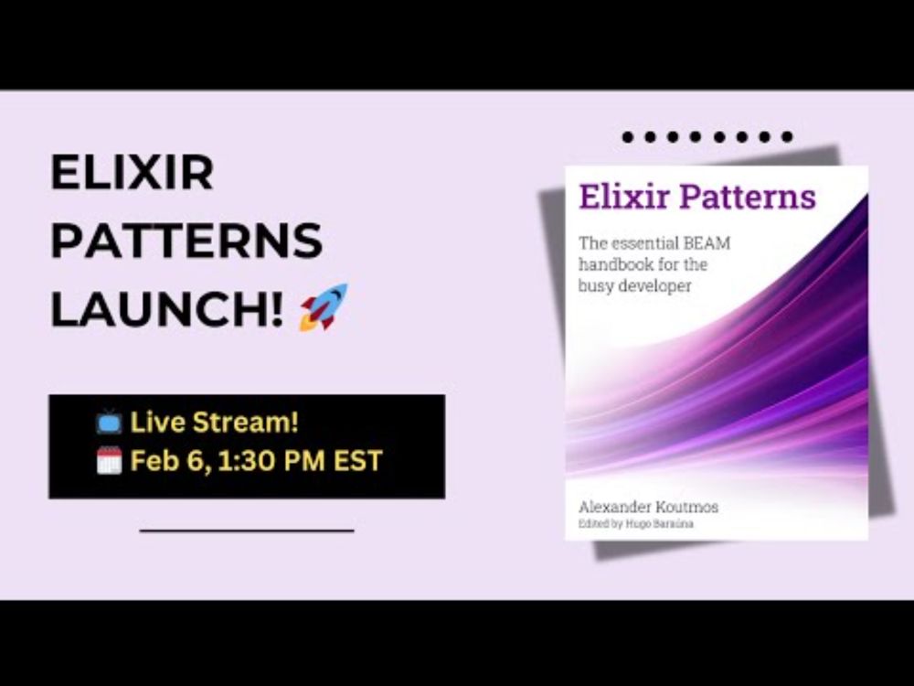 Elixir Patterns book launch