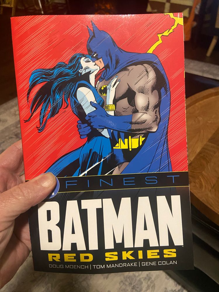 DC Finest: Batman Red Skies with Batman in an embrace on the cover 