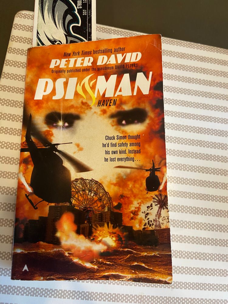 Psi-Man book 6, “Haven”, with helicopters raining fire on Coney Island 