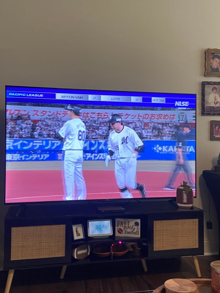 An NPL game between the Nippon Ham Fighters and the Chiba Lotte Marines