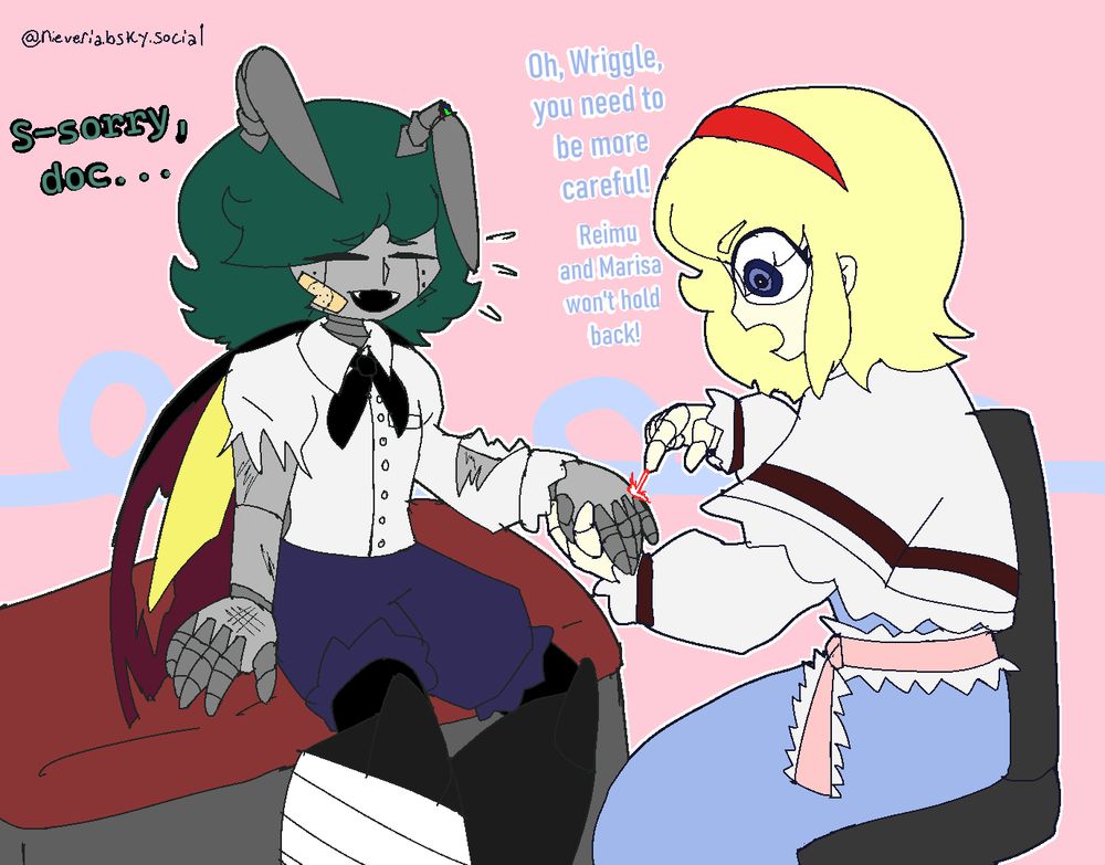 Wriggle Nightbug Robot and Alice Margatroid