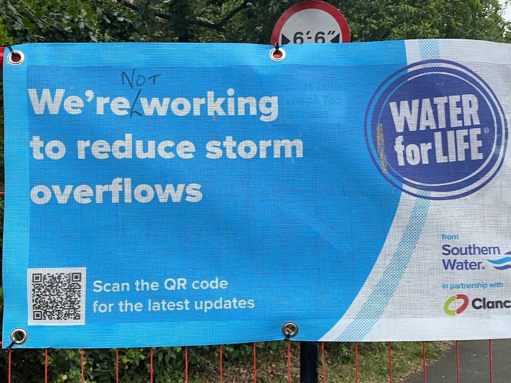 Southern Water not working to reduce storm overflows banner