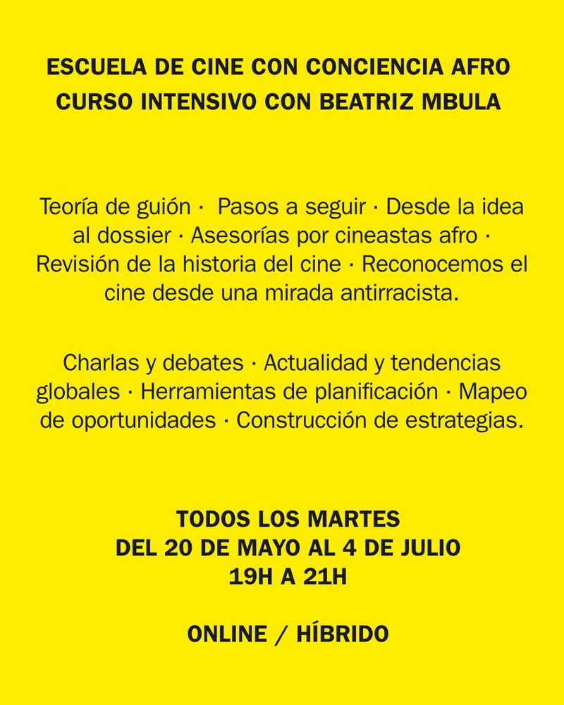 Cartel promocional: Escuela de Cine con Conciencia Afro.
