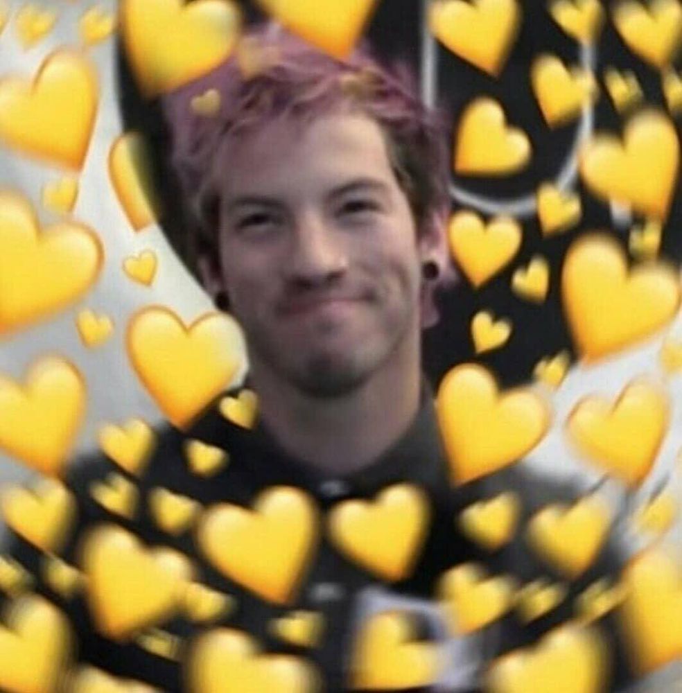 Josh Dun covered in hearts 💛