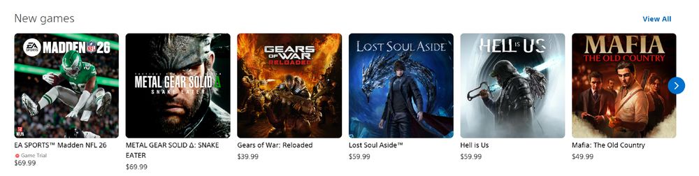 New games on the playstation store. No Silksong, naturally.