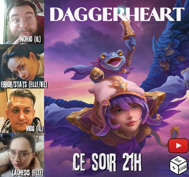 Annonce du live Daggerheart sur 2d6+Cool
