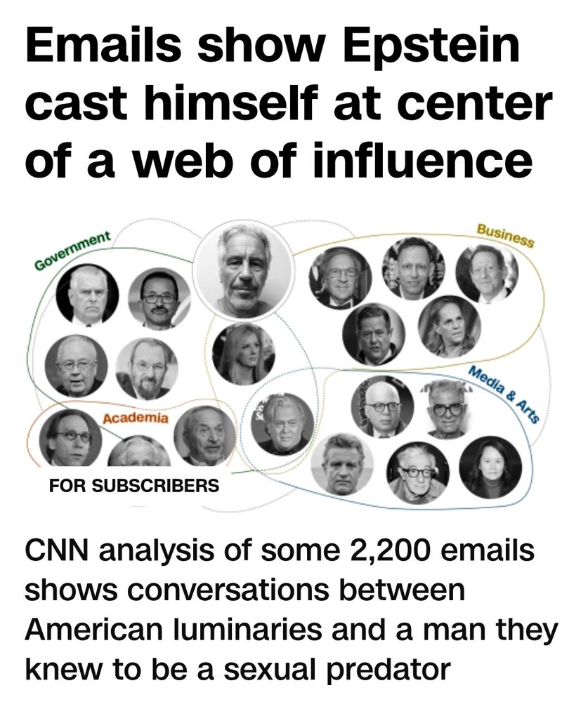 Cnn photo showing esptein associates map. Picture of Krause under "academia" heading.