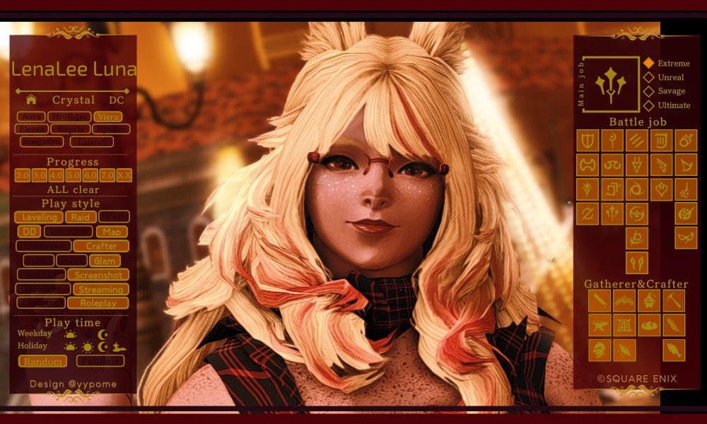 A character card with a whole bunch of info about the character Lenalee Luna!