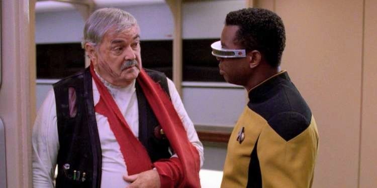 Scotty on TNG talking to Jordy (Geordie)