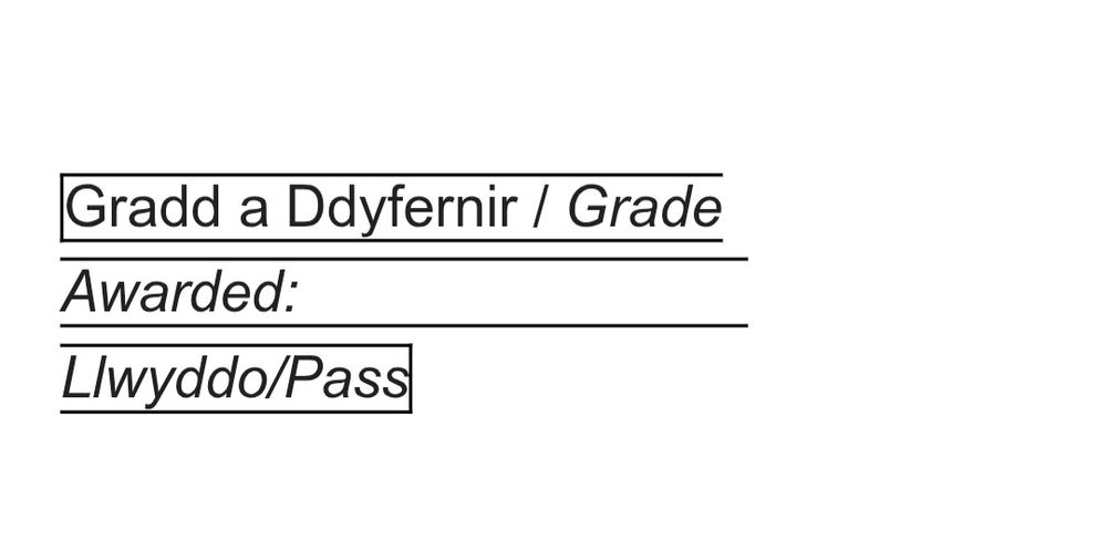 Screen shot of exam results: pass