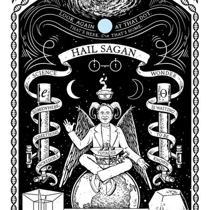 Hail Sagan - image of Carl Sagan as Baphomet