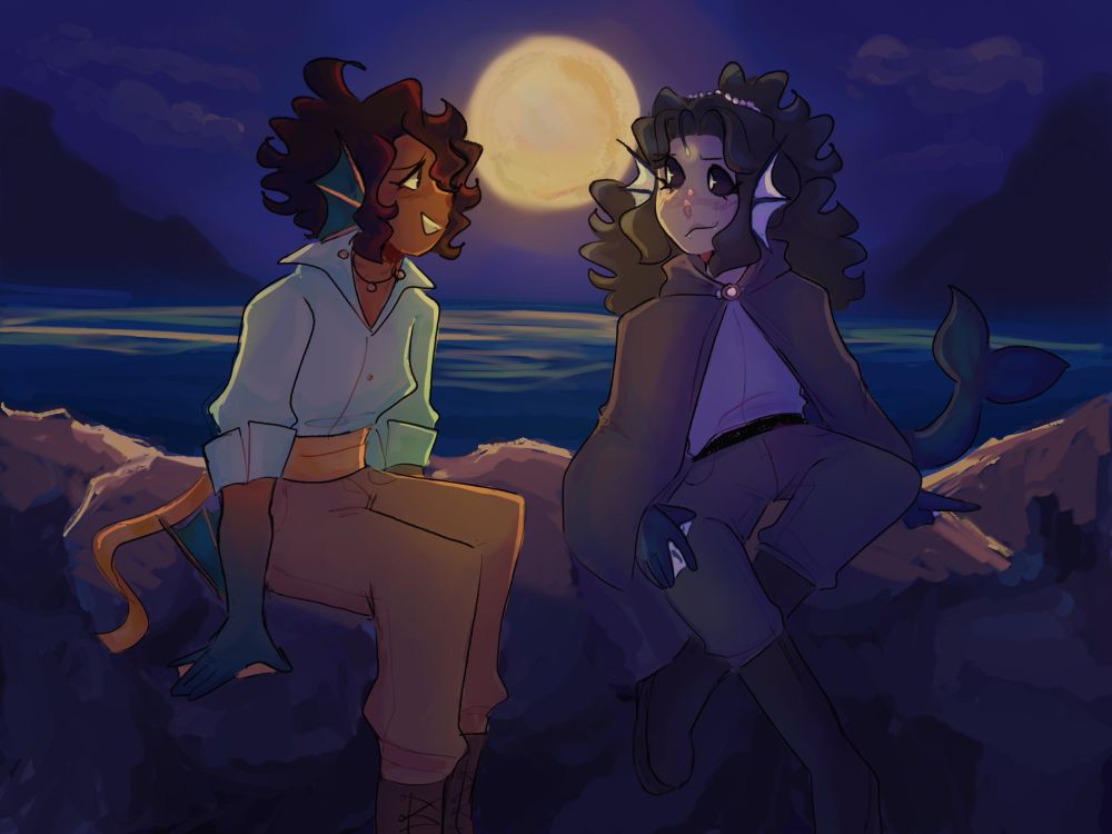 ocs: ciro and reverie under the moonlight :} they do this a lot actually, it helps them bond 