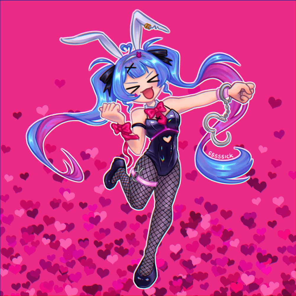 A drawing of Hatsune Miku in her design from the song Rabbit Hole by DECO*27