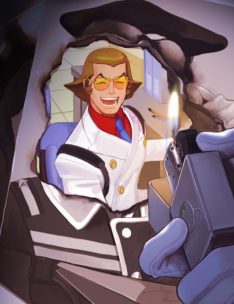 A fan art of Bobby Fulbright from 'Ace Attorney'.