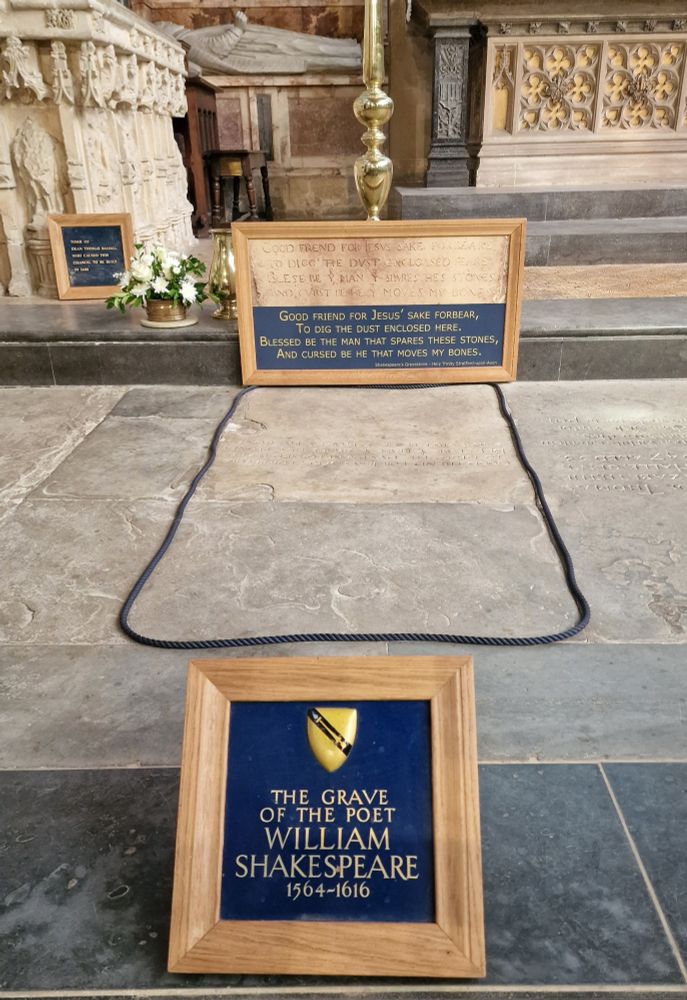 The grave of English poet and playwright William Shakespeare.
